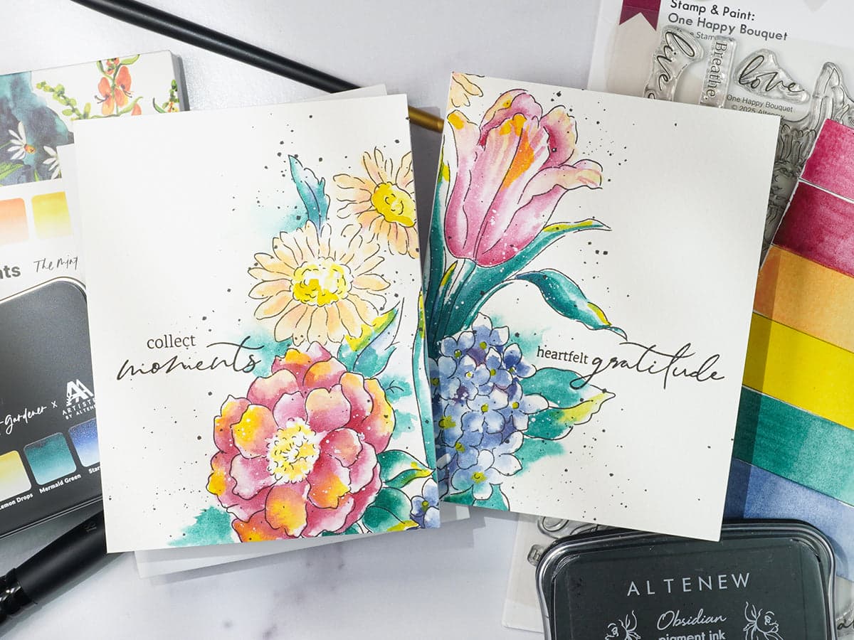 watercolor card with Altenew