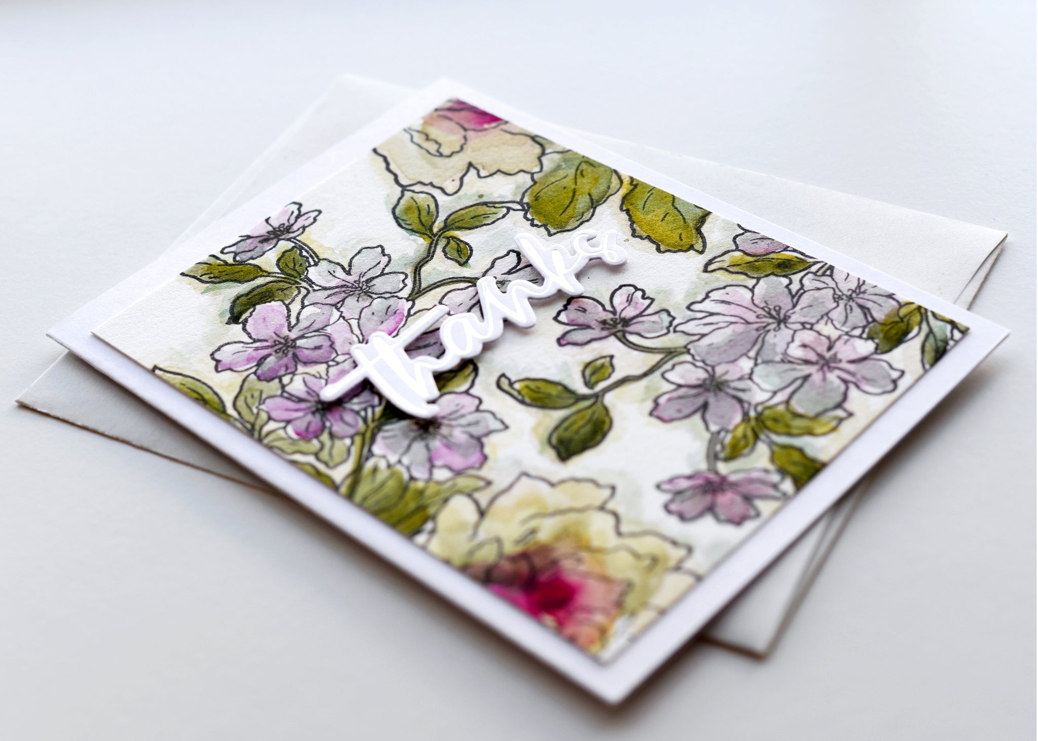 Two Ways to Use One Stamped Background and Artists' Watercolor Tubes