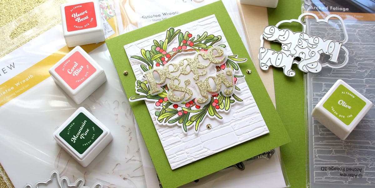 Mistletoe Wreath Christmas card