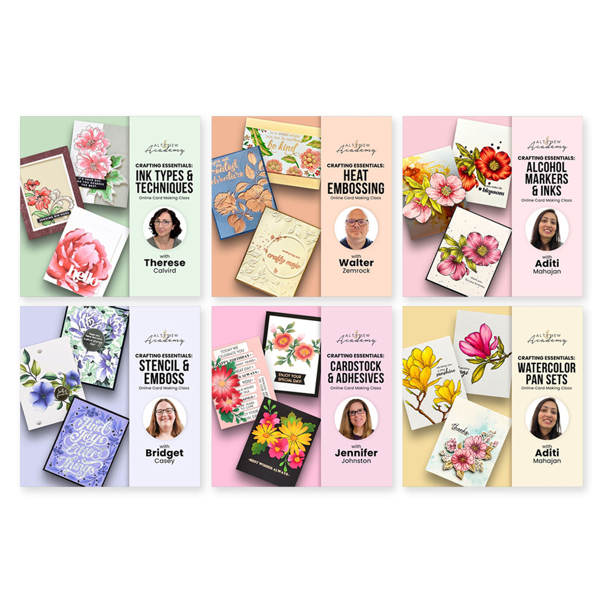 Altenew Crafting Essentials class bundle cover featuring Techniques That Transform crafting lessons