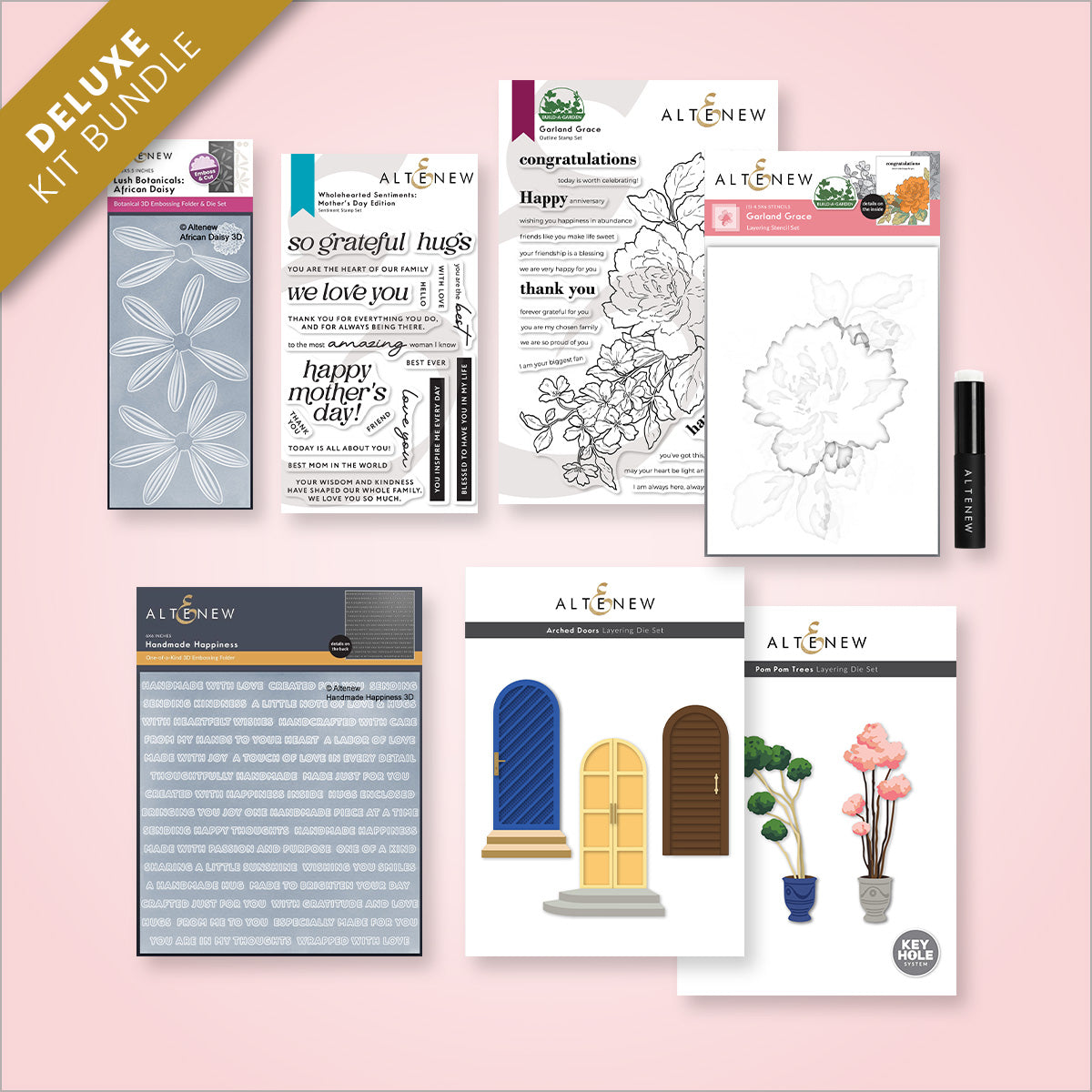 Altenew Crafting the Journey 12 Years special workshop deluxe kit with crafting supplies and leadership class materials.