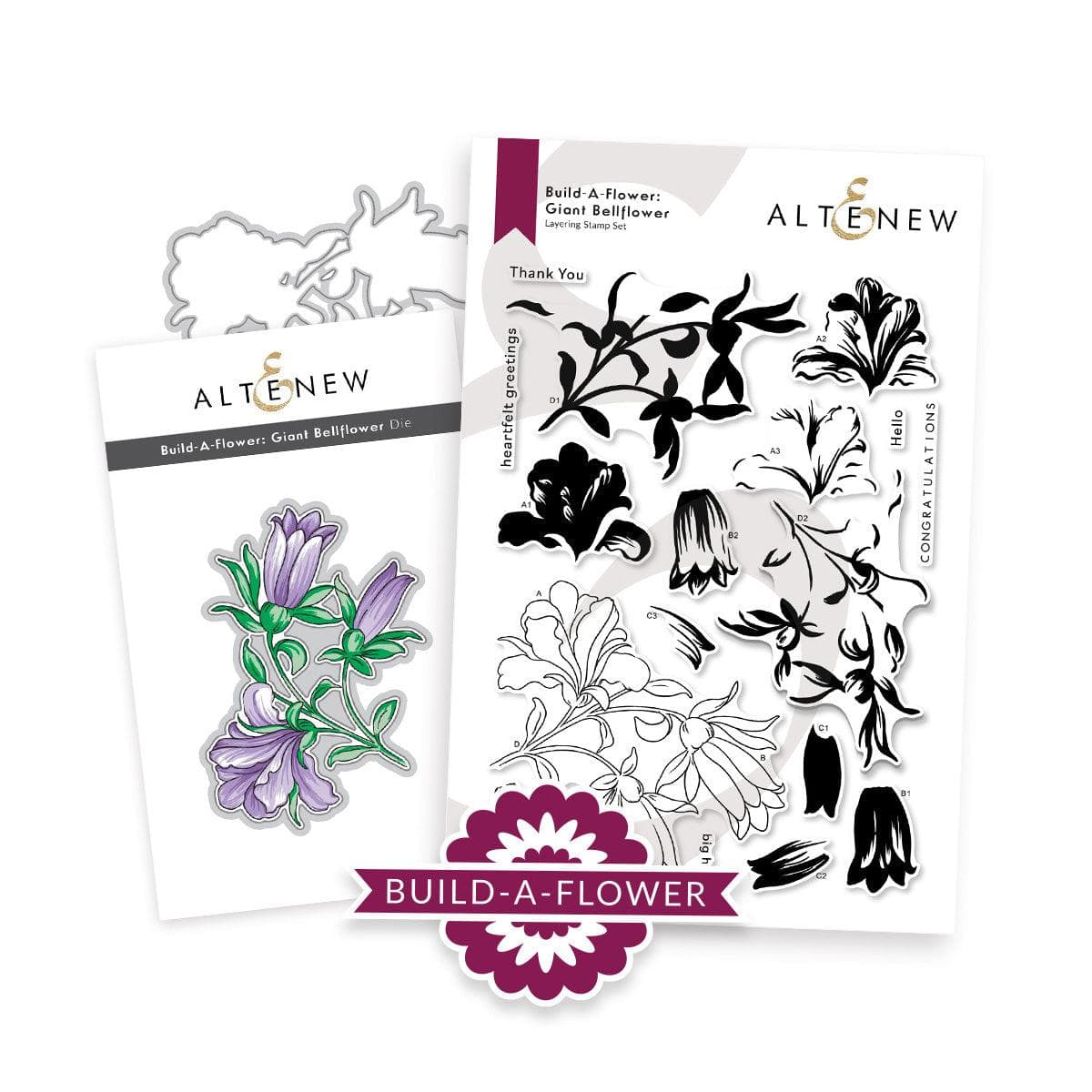 Altenew Build-A-Flower Set Build-A-Flower: Giant Bellflower Layering Stamp & Die Set