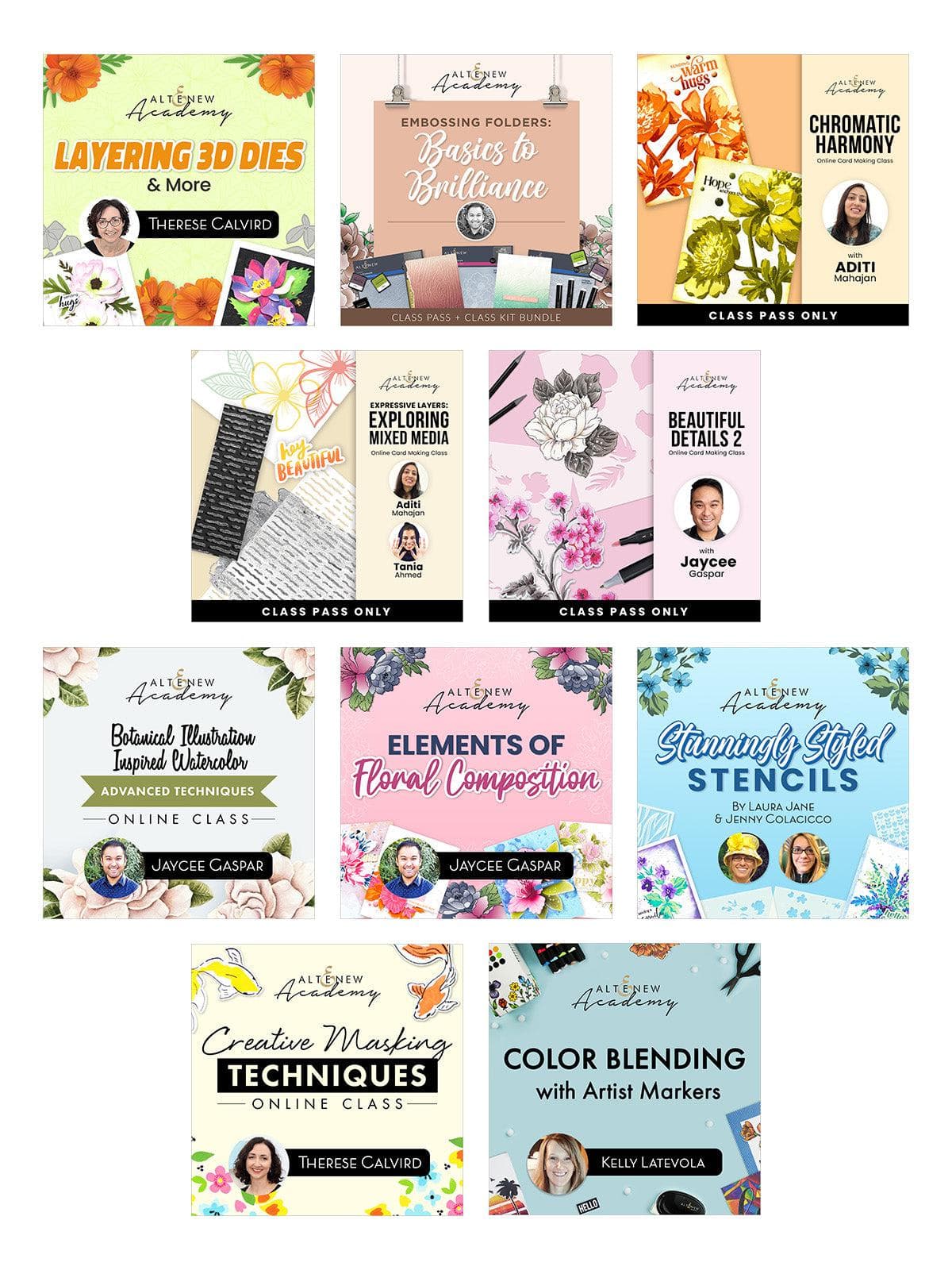 Altenew AECP Level 2 on demand class bundle titled "Expand Your Creative Mastery" with colorful craft and art images.