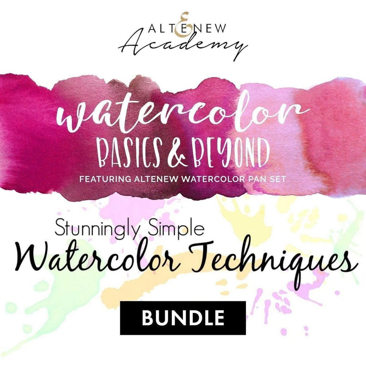 Altenew The Joy of Watercolor Class Bundle online on-demand cardmaking class with watercolor painting techniques and supplies.