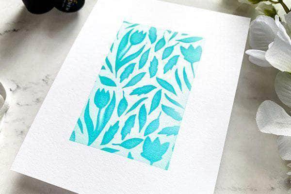 Altenew Crafting 101 stencil online cardmaking class on demand, featuring crafting tools and stencil designs for card creation.