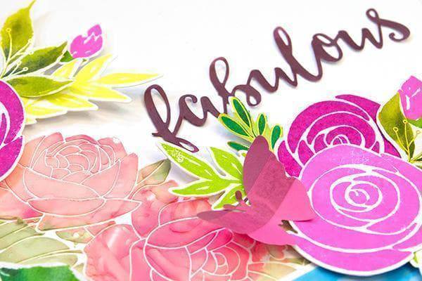 Altenew Fabulous Florals online scrapbook class showing floral cardmaking techniques and colorful floral designs.