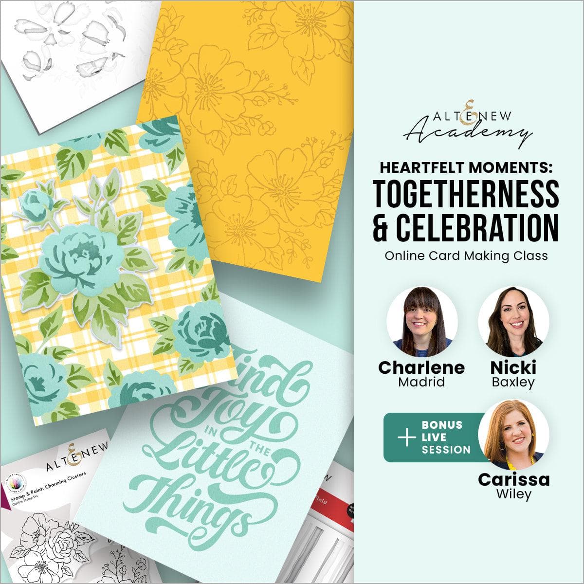 Altenew Heartfelt Moments Workshop image showing a creative celebration with crafting supplies and joyful togetherness scene.
