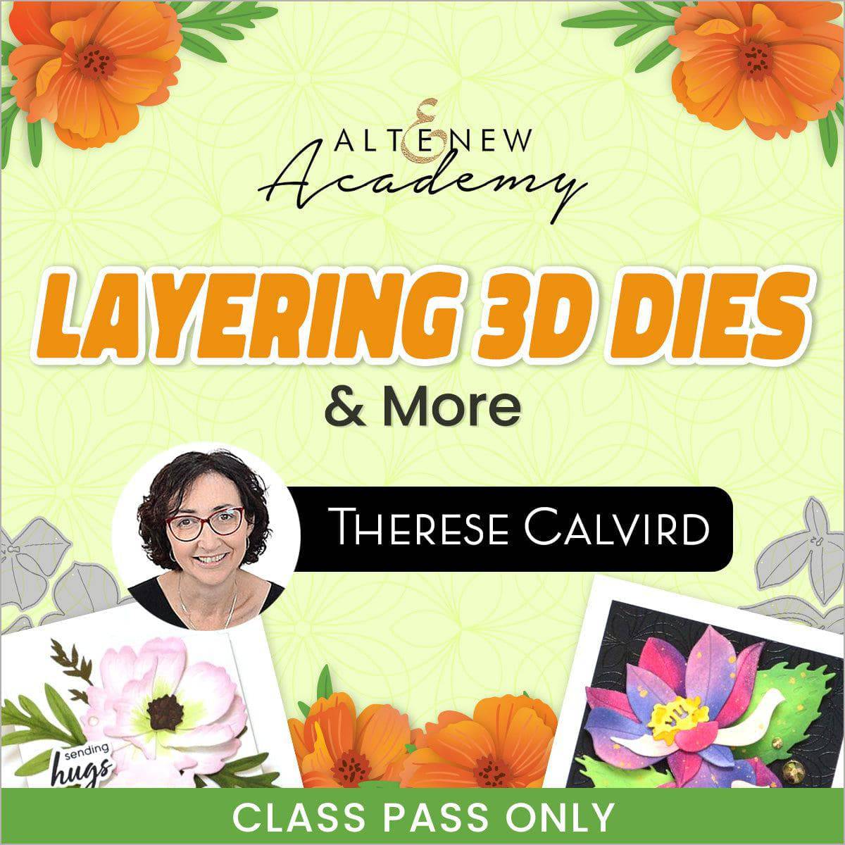 Altenew layering dies set for 3D and more, shown in a workshop class setting for crafting and scrapbooking projects.