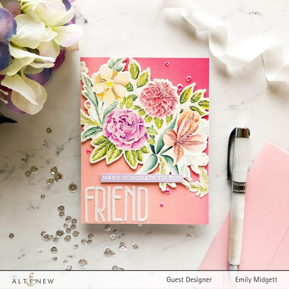 Altenew Creativity Kit Featurette Rainbow Watercolor Background Class
