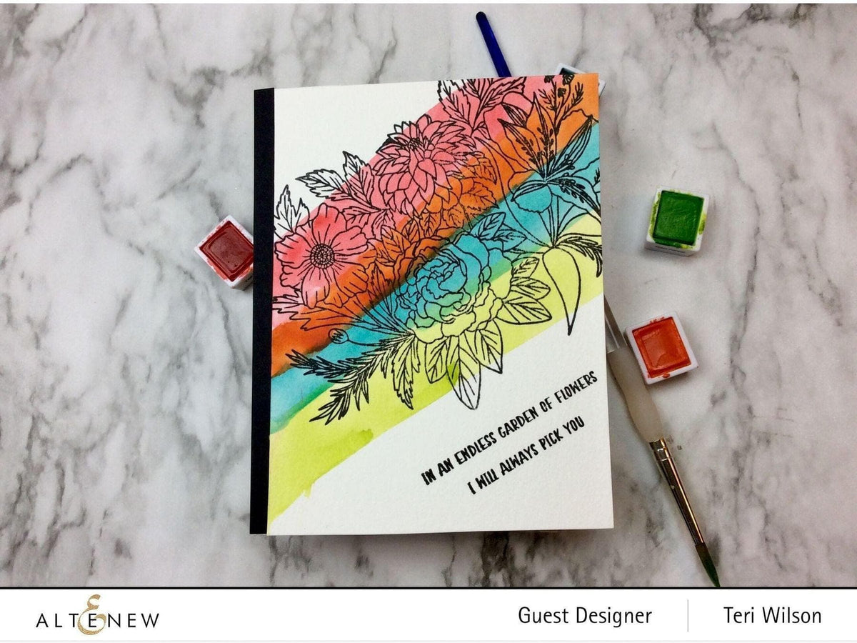 Altenew Creativity Kit Featurette Rainbow Watercolor Background Class