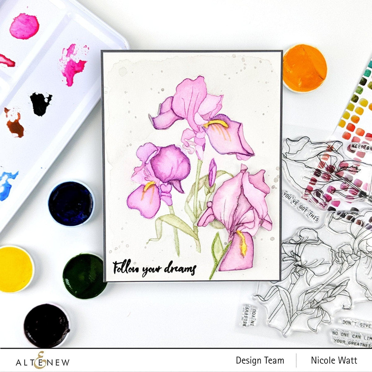 Altenew Creativity Kit Featurette Rainbow Watercolor Background Class