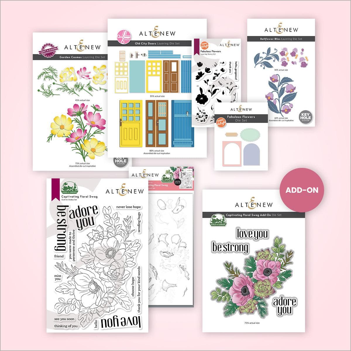 Workshop class titled "Signature Selections: A 2025 Creative Journey" by Altenew, featuring creative project materials and tools.