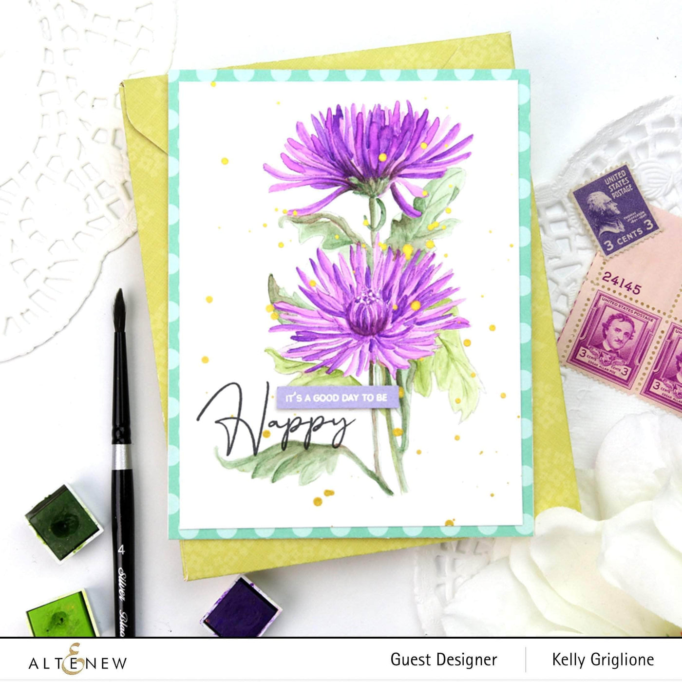 Photocentric Clear Stamps Paint-A-Flower: Spider Mums Outline Stamp Set