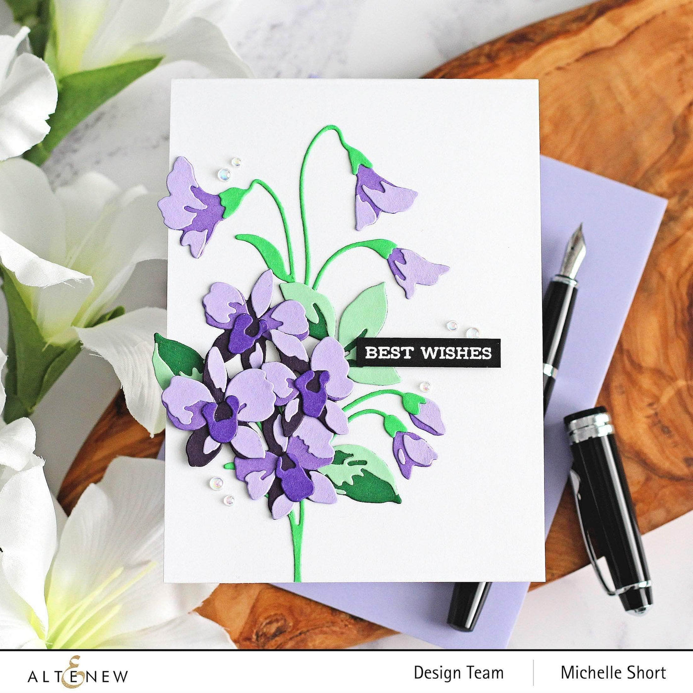 Altenew Die & Paper Bundle Craft-A-Flower: Dendrobium Orchid Layering Die Set & Gradient Cardstock Bundle