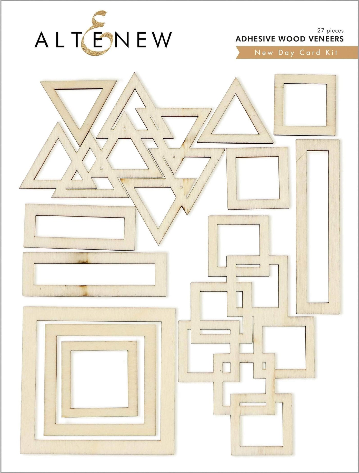 Altenew Embellishments New Day Card Kit Wood Veneer Frames