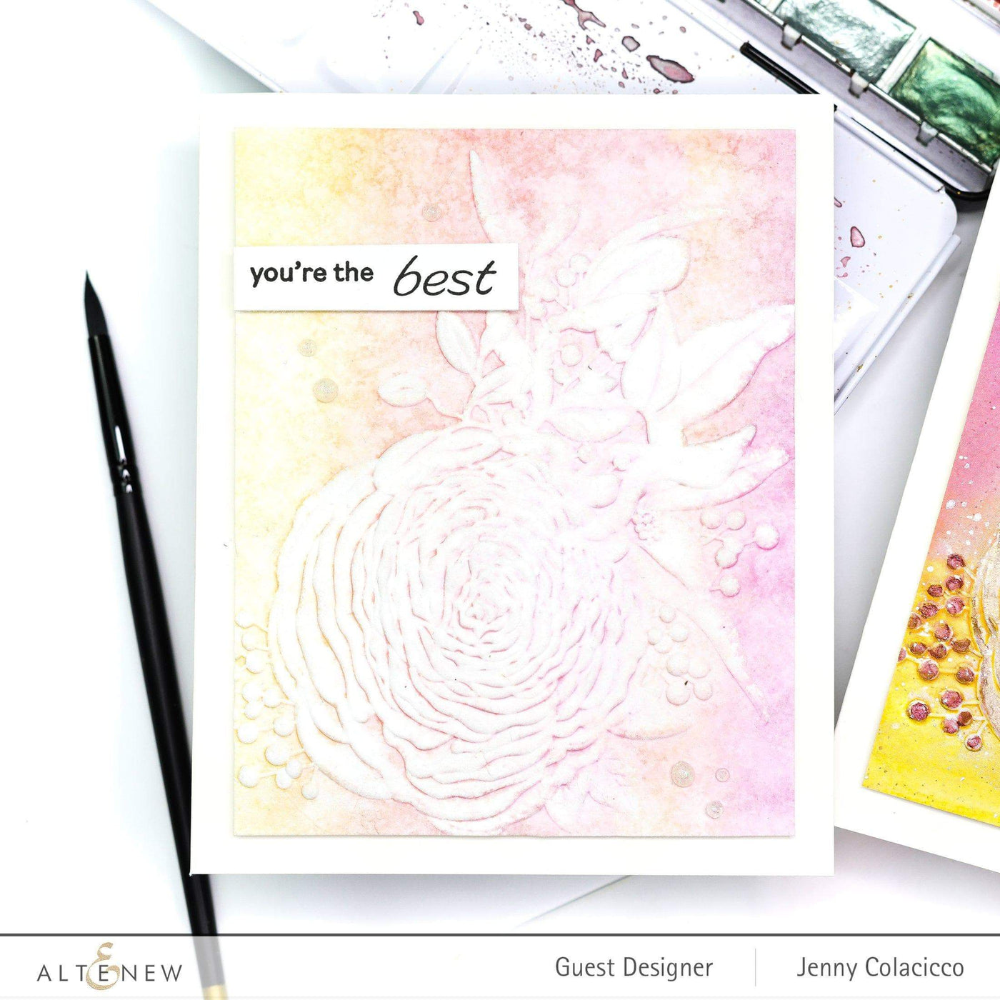 Part A-Glitz Art Craft Co.,LTD Embossing Folder Ranunculus Bouquet 3D Embossing Folder