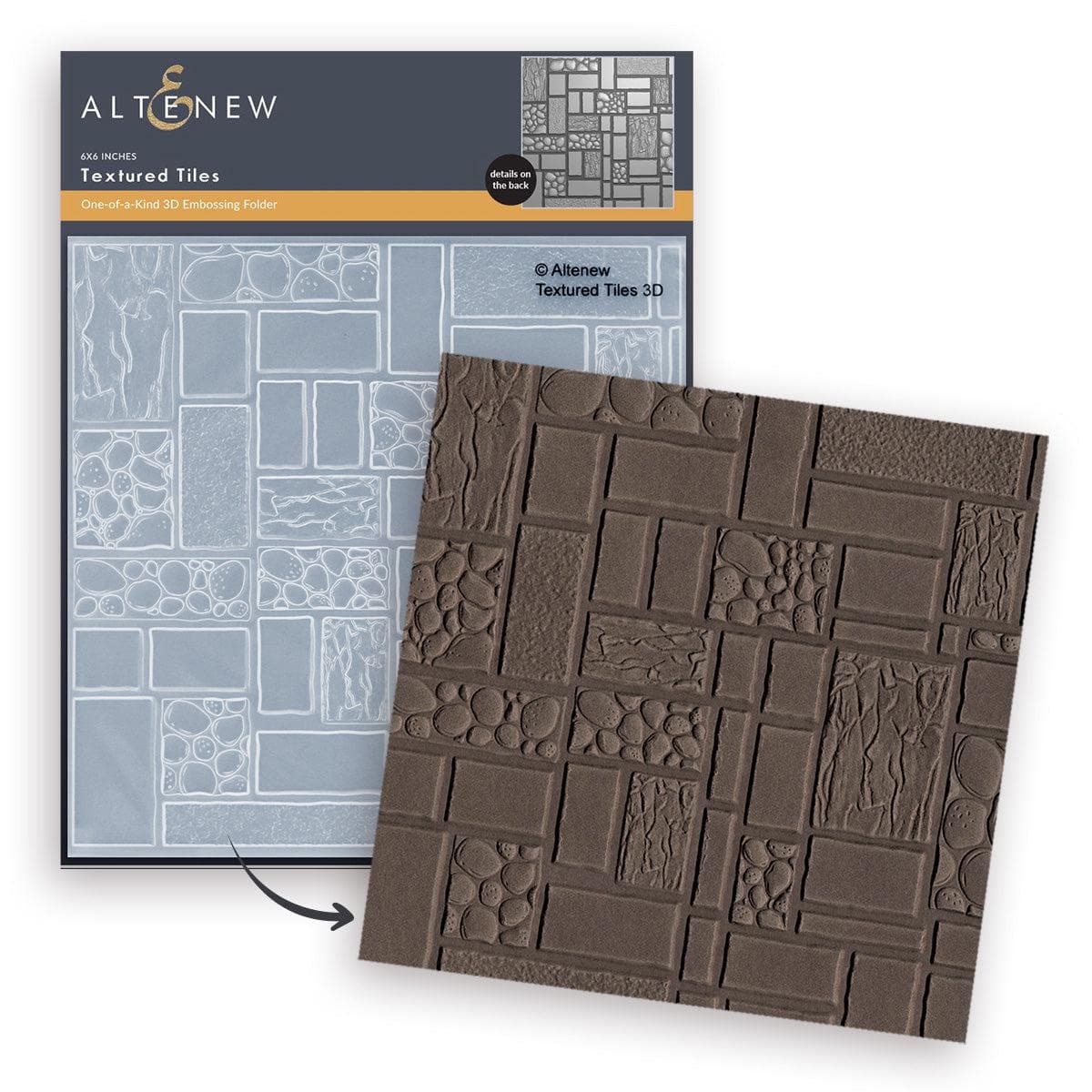 Textured Tiles 3D Embossing Folder for Rustic Card Design | Altenew