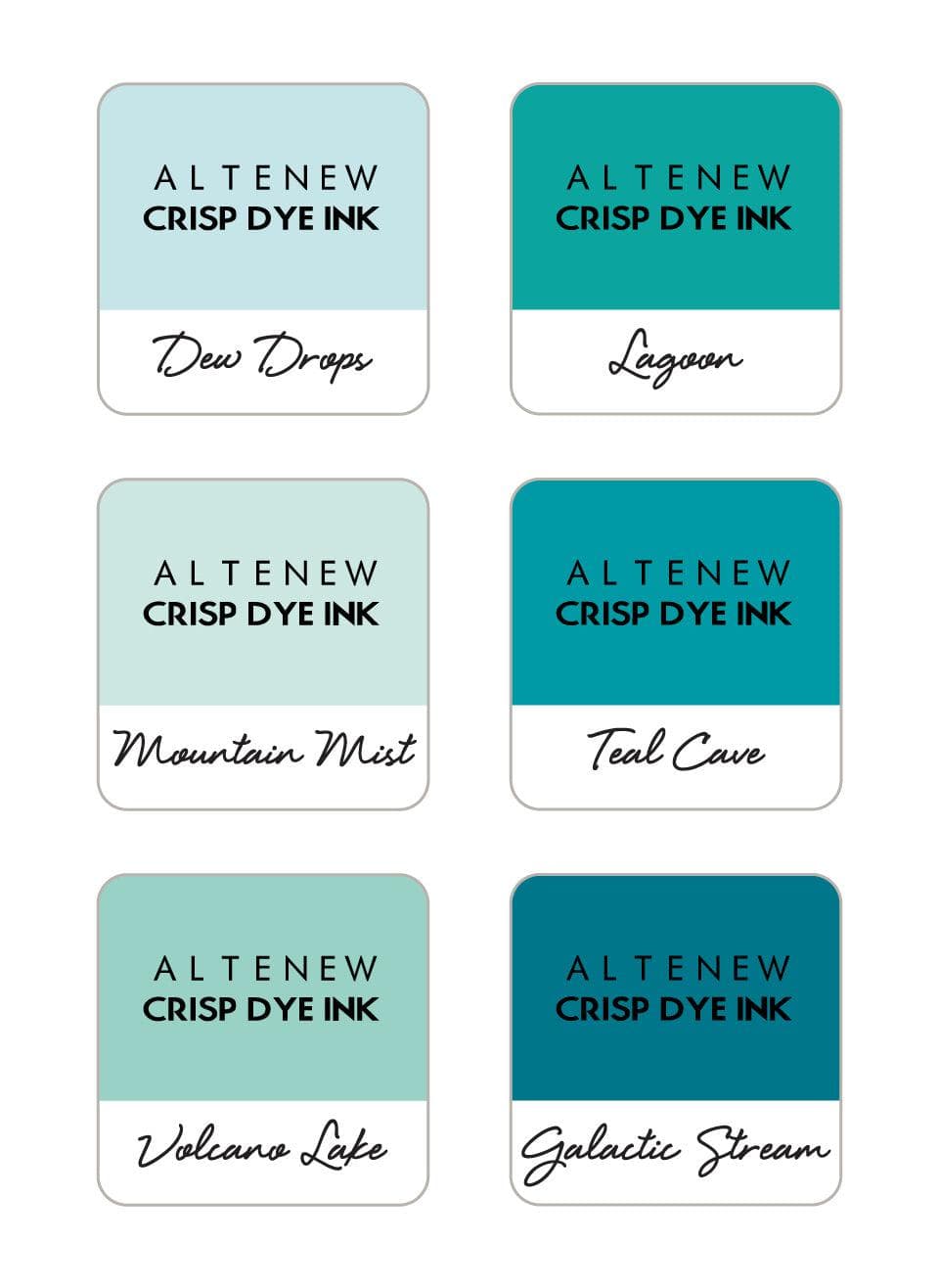 Stewart Superior Inks Cerulean Skies 6 Crisp Dye Ink Mini Cube Set