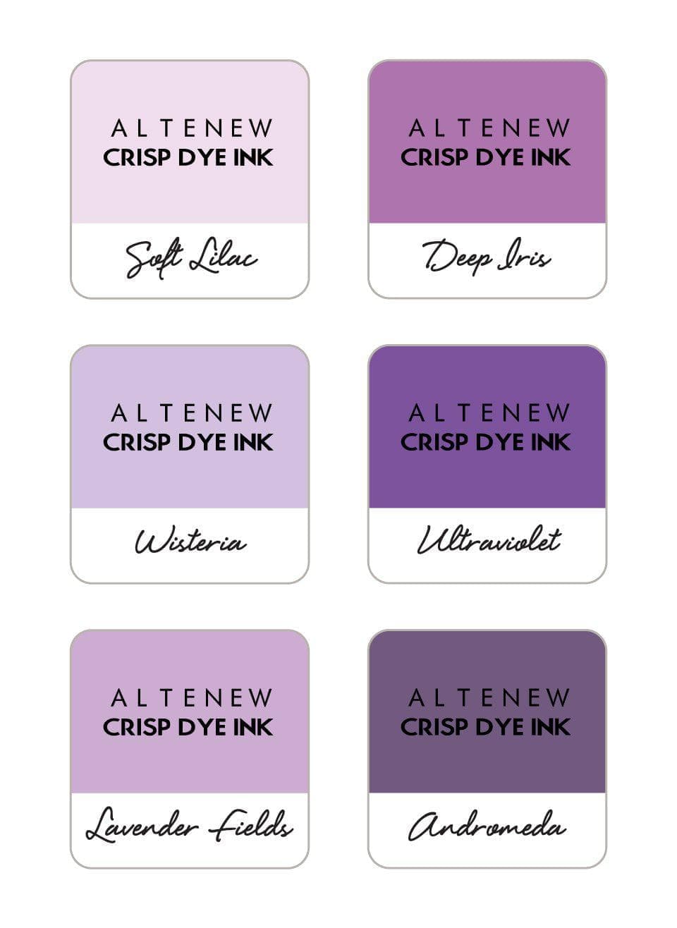Stewart Superior Inks Lilac Blossoms 6 Crisp Dye Ink Mini Cube Set