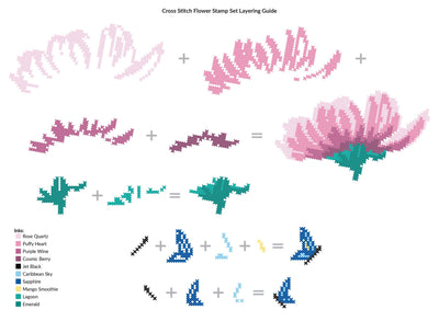 Altenew Stamp & Die Bundle Cross Stitch Flower Stamp & Die Bundle