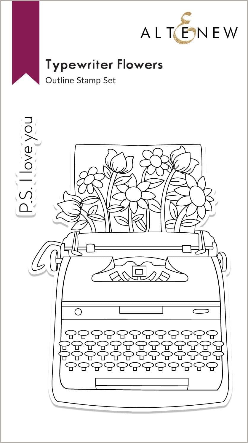 Altenew Stamp & Die Bundle Typewriter Flowers