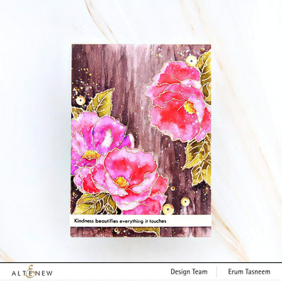 Altenew Stamp & Die & Stencil Bundle Airbrushed Flowers Stamp & Die & Mask Stencil Bundle