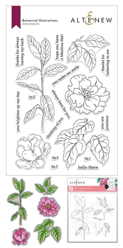 Altenew Stamp & Die & Stencil Bundle Botanical Illustrations Complete Bundle
