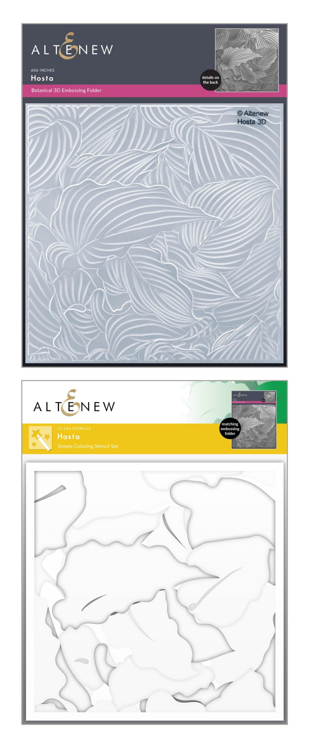 Altenew Stencil & Embossing Folder Bundle Hosta Embossing Folder & Stencil Bundle