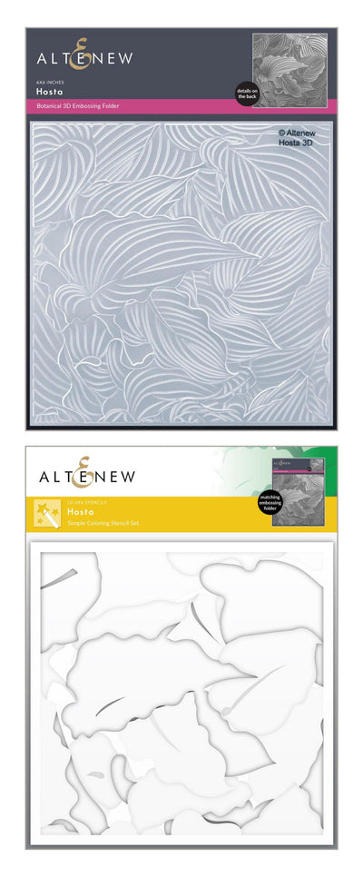 Altenew Stencil & Embossing Folder Bundle Hosta Embossing Folder & Stencil Bundle