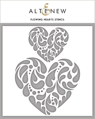 Photocentric Stencil Flowing Hearts Stencil