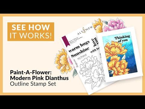 Paint-A-Flower: Modern Pink Dianthus Outline Stamp Set