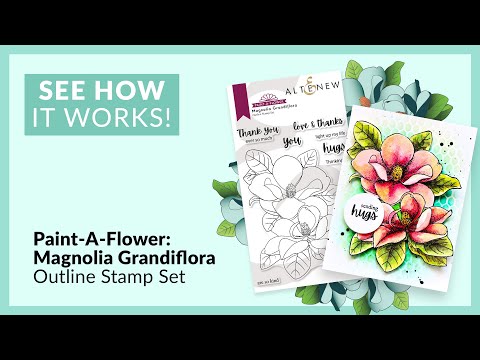 Paint-A-Flower: Magnolia Grandiflora Outline Stamp Set