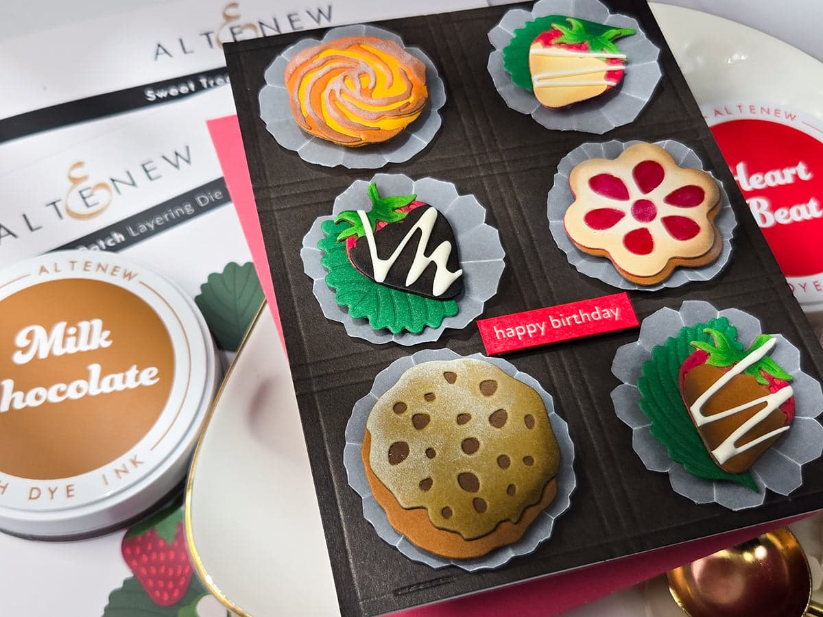 gourmet dessert box card with Altenew
