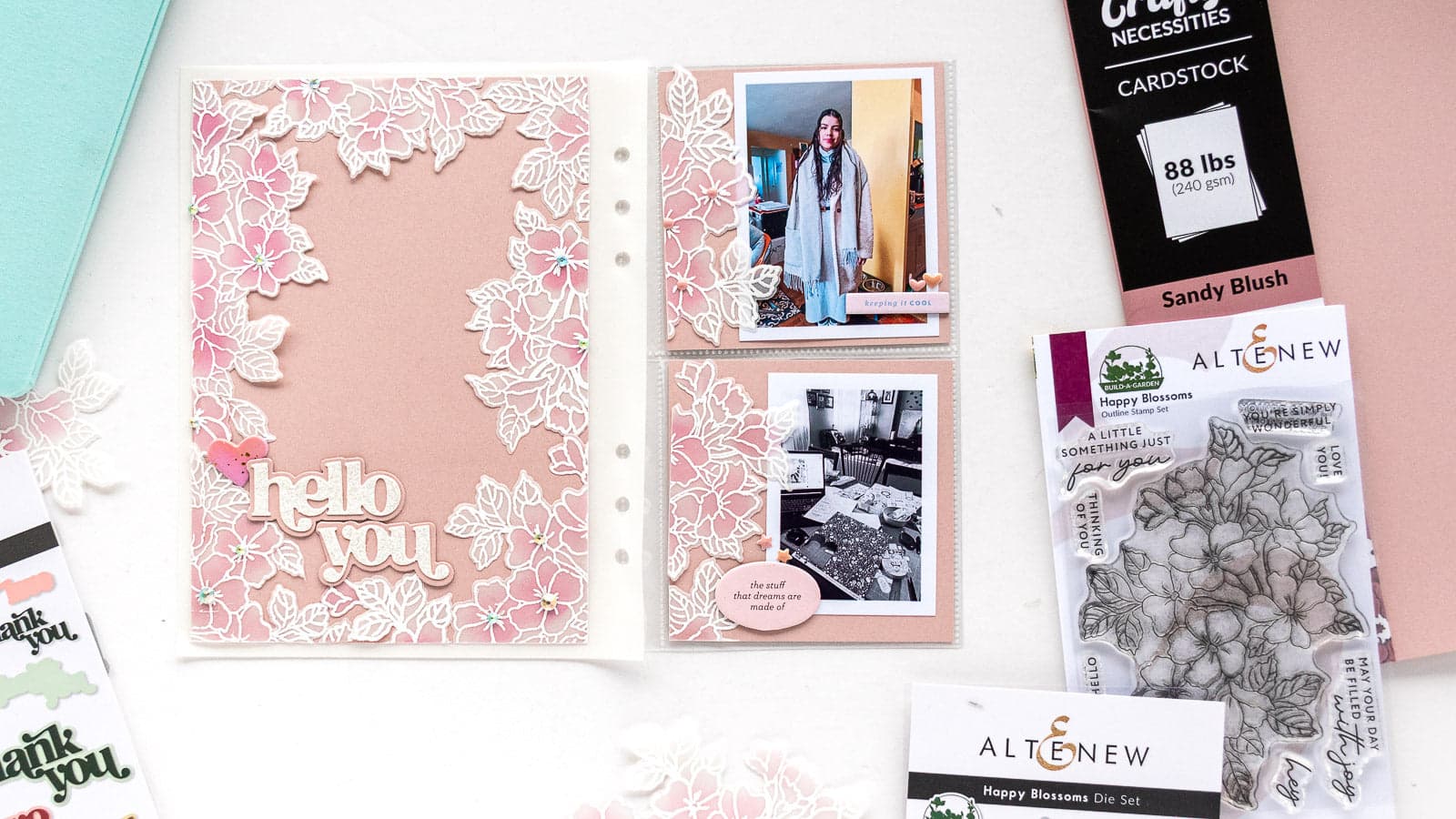 @altenew_a romantic monochromatic project by Nathalie DeSousa