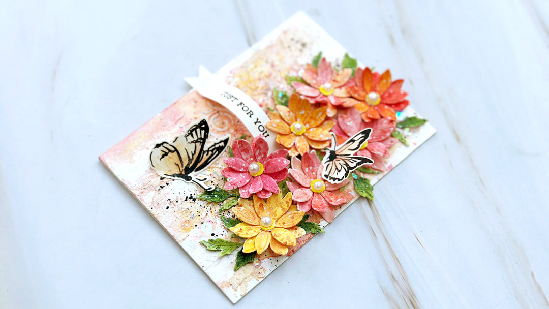 rustic spring watercolor floral card