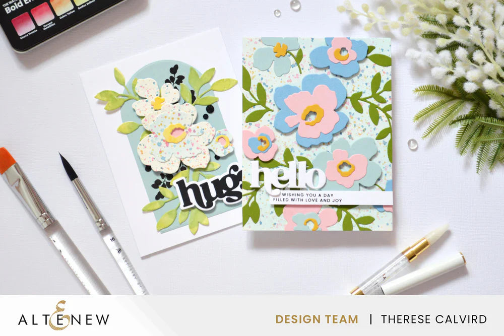 Two modern floral watercolor cards.