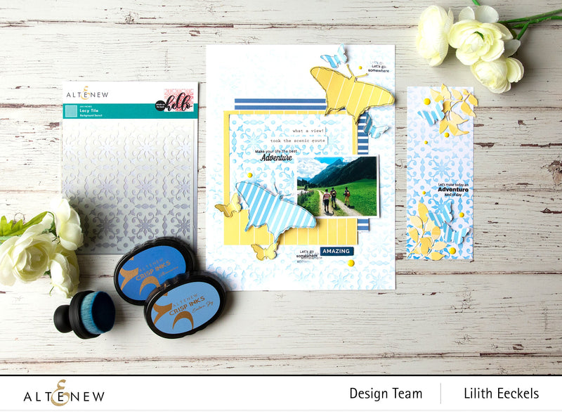 Easy Backgrounds with Lacy Tile Stencil