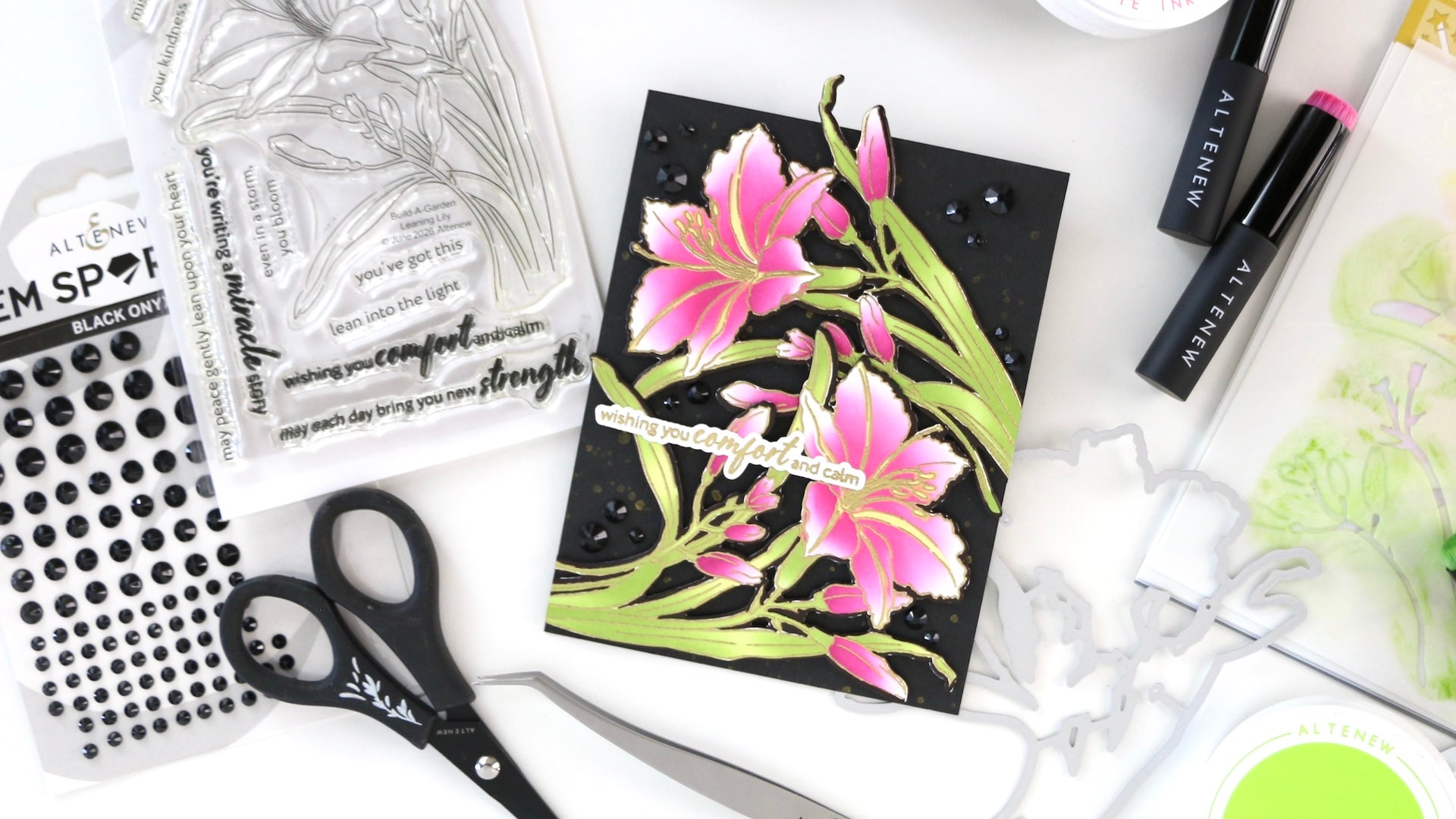The photo shows the finished card at an angle