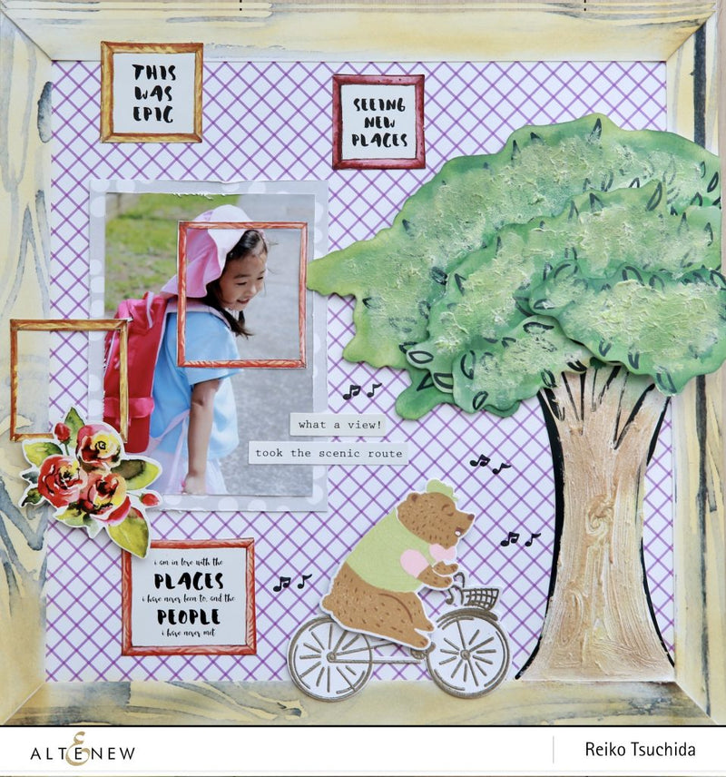 3 Scrapbook Projects feat. an Adorable Bear on a Bike Stamp