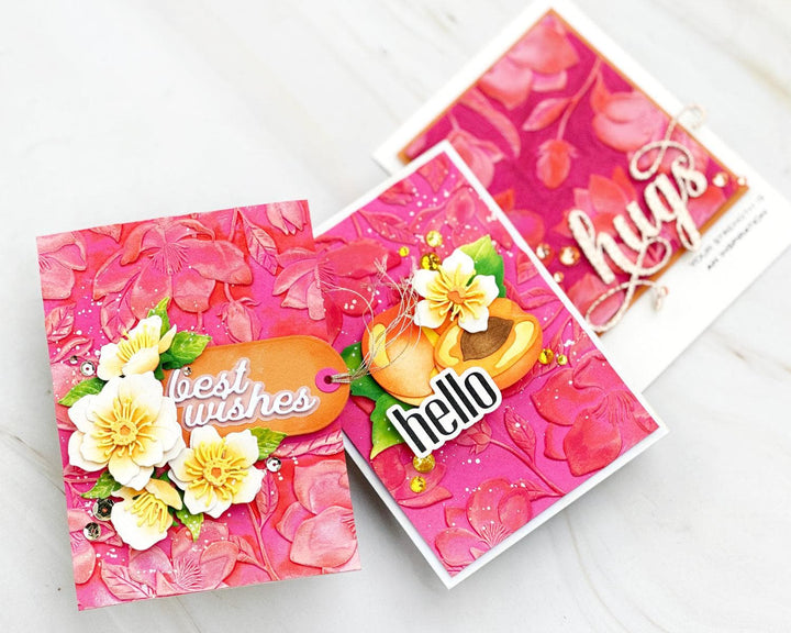An image of three handmade, embossed floral cards.