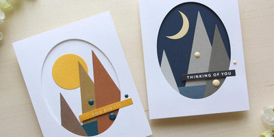 Masculine Cards Made Simple: 2 Abstract  Mountain Scenes