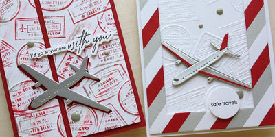 One Embossing Folder, Two Easy  Ideas : Wanderlust Travel Inspired Cards.