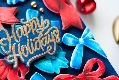 Holiday Card Inspiration: Colorful Pop-Up Bows with Gold Accents