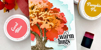 From Summer to Autumn: Ink Blending the Strong Oak Stencil for Fall Cards