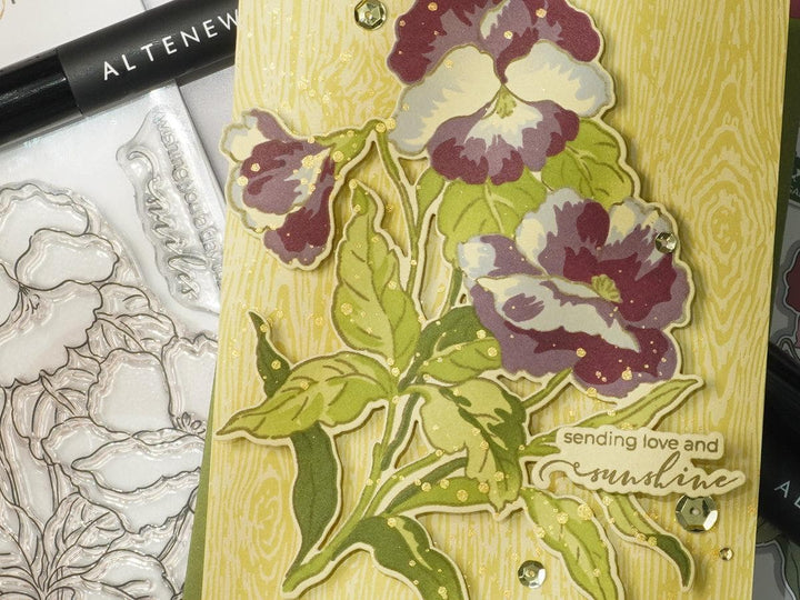 pansy card example from Altenew