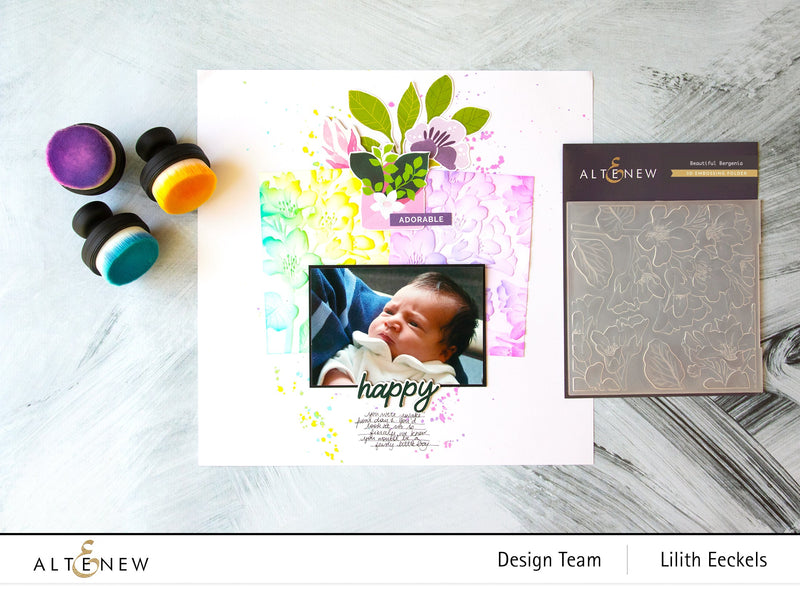 Add texture and color to your creation with Beautiful Bergenia Embossing Folder