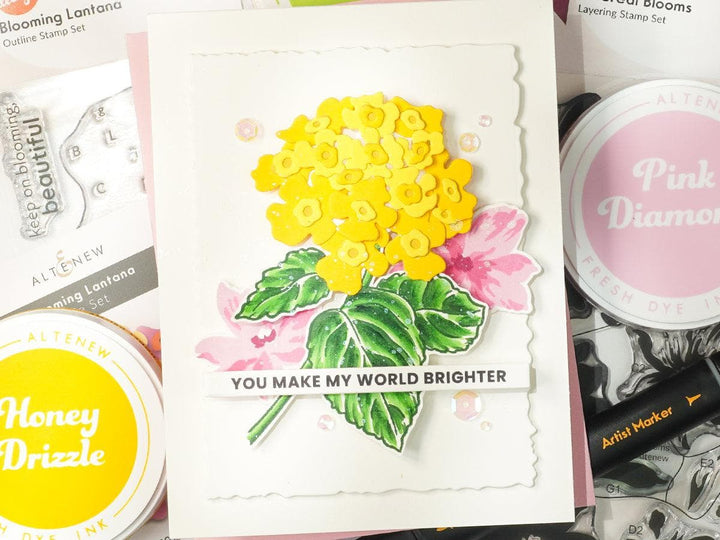 vibrant autumn card with Altenew