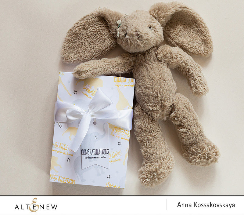 Handmade gift wrap to the parents-to-be