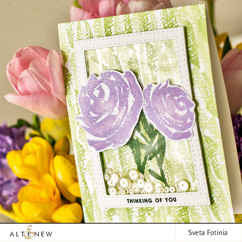 Brush Art Floral shaker card