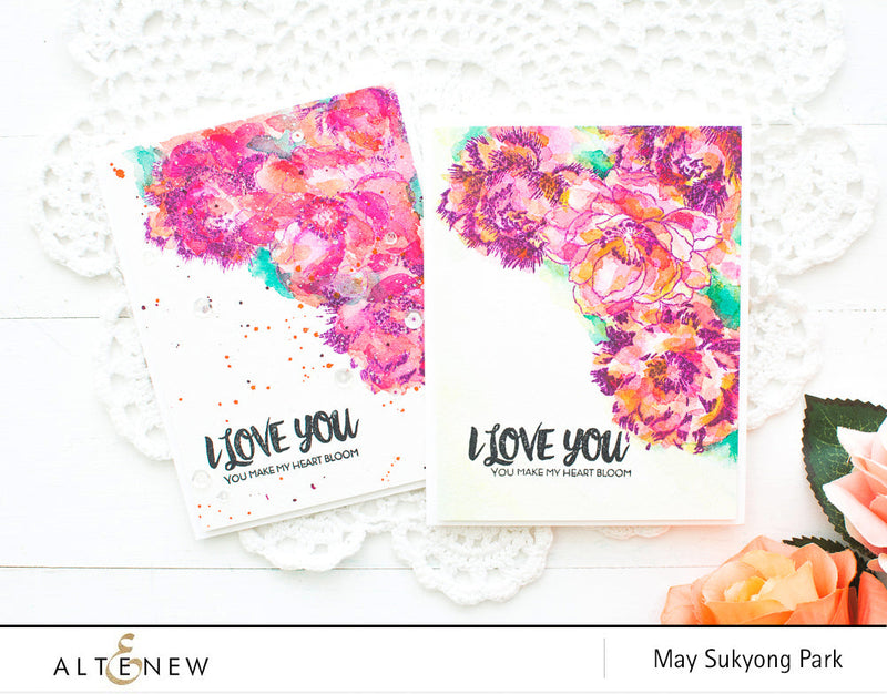 Video : Watercolor Floral Card using Colored Embossing